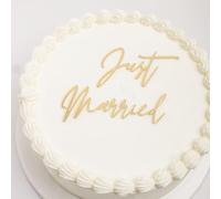 Q050 Just Married Cake Topper, Acrylic Wedding Toppers, Just Engaged, Bride to Be, Bridal Shower Wedding Engagement Bachelorette Funny Wedding Party Decorations