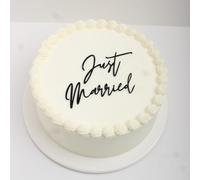 Q076 Just Married Cake Topper, Black Acrylic Wedding Toppers, Just Engaged, Bride to Be, Bridal Shower Wedding Engagement Bachelorette Funny Wedding Party Decorations