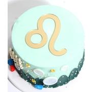 Q079 Leo Cake Toppers, Acrylic Gold Leo Zodiac Sign Toppers, JJuly and August Constellation Birthday Cake Decor for Horoscope Astrology Birthday Party Cake Decorations Supplies