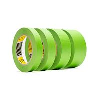 Q1 Painters Green Masking Tape Bundle 4 x 50 Metre Rolls 18mm 24mm 36mm & 48mm Painting & Decorating For Sharp Lines and No Paint Bleed with rubber-base adhesive & 110°C Temperature Resistance