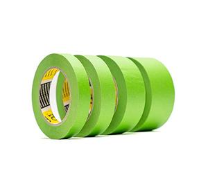 Q1 Painters Green Masking Tape Bundle 4 x 50 Metre Rolls 18mm 24mm 36mm & 48mm Painting & Decorating For Sharp Lines and No Paint Bleed with rubber-base adhesive & 110°C Temperature Resistance
