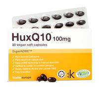 Q10 Coenzyme 100 mg Capsules, 30-Pack - Support Heart, Blood Pressure, Skin Health with Easy-to-Swallow Vegan Ubiquinone COQ10 Fermented SuperADME - Food Supplements by Huxley Europe