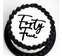 Q128 Black Happy 45th Birthday Cake Topper,Acrylic Forty-five Toppers, 45th Cake Topper for Men and Women, Hello 45,Cheers to 45 Years,45th Anniversary/Birthday Party Decorations