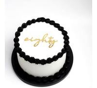 Q135 Gold Acrylic Eighty Cake Topper,Acrylic 80th Birthday Toppers,Cheers to 80 Years Cake Topper - 80th Birth day Cake Decorating Supplies, 80 th Anniversary