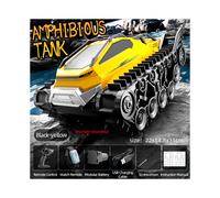 (Q183 yellow) Q183 Amphibious Tracked Remote Control Vehicle Gesture Sensing Full Proportion Throttle Children Toy
