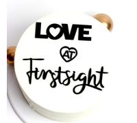 Q193 Black Acrylic Love at First Sight Cake Topper, Wedding Cake Decoration, 'Love at first sight' Signfor Wedding/Engagement/Bridal Shower/Anniversary/BirthdayDecorations Supplies