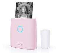 Q2 Portable Thermal Printer White/Pink 85x84x41mm 300dpi Bluetooth 1000mAh Battery with Paper Roll for iOS Android