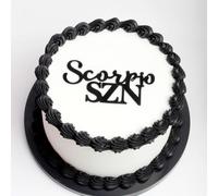 Q208 Scorpio Cake Toppers, Acrylic Black Scorpio Birthday Decorations,October November Birthday Cupcake Decoration for Horoscope Astrology Birthday Party Cake Decorations Supplies