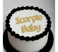 Q209 Scorpio baby Cake Toppers, Acrylic Gold Constellation Scorpio baby Cupcake Picks October November Scorpio Season/12 Zodiac Constellation Theme Birthday Zodiac Cake Décor