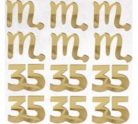 Q212 12pcs Scorpio Cake Toppers, 35 Toppers, thirty five Birthday Cake Toppers, Acrylic Gold Constellation Scorpio Cupcake Picks, 35th Birthday Cake Topper, October November Birthday Cake Decorations