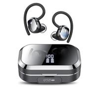 Q25 Bluetooth 5.2 Neckband Earbuds - Hi-Fi Stereo with Charging Case, Dual Mic ENC, IPX4 Waterproof, 8H Playtime for Sports/Office,Black