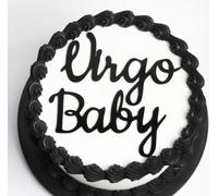 Q266 Virgo Baby cake Toppers, Acrylic Black 12 Constellation, Baby Text Decoration Virgo Season, Virgo Cake Toppers Zodiac Cake Decor,August/September Birthday Cake Decorations for Girl/Boy