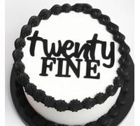 Q279 Twenty Fine Cake Topper, 20th Birthday Cake Topper, Funny Twenty Fine cake sign, Acrylic Black Happy Birthday Cake Topper, Birthday Party Favor Supplies,Photo Decoration Props