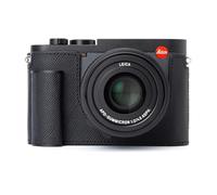 Q3 Vintage Genuine Leather Camera Case Handmade Half-Wrap Camera Protector with Aluminum Baseplate for Leica Q3 (Black - PalmSwell Texture Black Line)