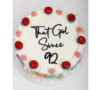 Q307 That Girl Since 1992 Cake Topper, Black Acrylic Happy 34th Birthday/Cheers to 34 Years Cake Toppers, Trendy 1992 Born Party Decor, Funny 34th Birthday Party Decorations Supplies