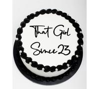 Q316 That Girl Since 2023 Cake Topper, Black Acrylic Happy 3rd Birthday/Cheers to 3 Years Cake Toppers, Trendy 2023 Born Party Decor, Funny 3rd Birthday Party Decorations Supplies