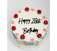 Q323 Happy 26th Birthday Cake Topper, Acrylic Cheers to 26 Years Birthday Cake Picks, 26th Fabulous Cake Decor, Hello 26th years old, Anniversary Party Cake Decorations Supplies