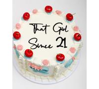 Q329 That Girl Since 2021 Cake Topper, black Acrylic Happy 5th Birthday/Cheers to 5 Years Cake Toppers, Trendy 2021 Born Party Decor, Funny 5th Birthday Party Decorations Supplies