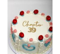 Q381 Chapter 39 Cake Topper - Acrylic gold 39th Birthday Cake Toppers, Number 39 Birthday Cake Pick for Girls & Boys, Cheers to 39 Years Old 30th Birthday Wedding Anniversary