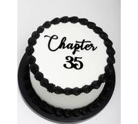 Q387 Chapter 35 Cake Topper - Acrylic black 35th Birthday Cake Toppers, Number 35 Birthday Cake Pick for Girls & Boys, Cheers to 35 Years Old 35th Birthday Wedding Anniversary