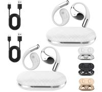Q39 Ai Translation Clip-On Bluetooth Earphones, Open Wireless Waterproof, Supporting Language Translation for Over 140 Countries, Bluetooth Sports Earbuds (White*2)