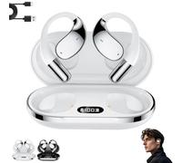 Q39 Ai Translation Clip-On Bluetooth Earphones, Q39 AI Earbuds Translate, Bluetooth 5.4, Long Battery Life, Supports Translation into 115 Languages, for Business, Travel (White)