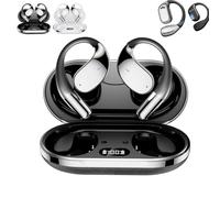 Q39 Ai Translation Clip-On Bluetooth Earphones, Q39 AI Earbuds Translate, Real Time Bluetooth 5.4 Translation Headphones, Waterproof, Open, for Travel Business Learning (Black+AI)