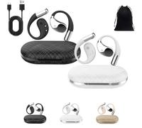 Q39 Ai Translation Clip-On Bluetooth Earphones, Q39 AI Earbuds Translate, Real Time Open Ear Headphones, Translator Earbuds Fit iOS Android Ideal for Travel Business Learning (Black+White)