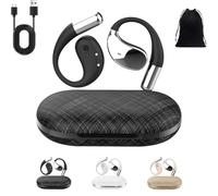 Q39 Ai Translation Clip-On Bluetooth Earphones, Q39 AI Earbuds Translate, Real Time Open Ear Headphones, Translator Earbuds Fit iOS Android Ideal for Travel Business Learning (Black)