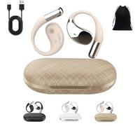 Q39 Ai Translation Clip-On Bluetooth Earphones, Q39 AI Earbuds Translate, Real Time Open Ear Headphones, Translator Earbuds Fit iOS Android Ideal for Travel Business Learning (Gold)