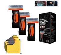 Q4 Glass Guard, Qifor Glass Cleaner, Q4 Glass Emulsion Cleaner, Glasscleaning Board for Car Windshield, Automotive Oil Film Cleaning Brush for Car Window (3SET)