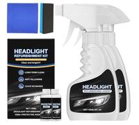 Q4 Headlight Restoration Polish, 2026 New Automotive Headlamp Restoration Fluid Kit, Clear Coating Refurbisher, Lens Cleaner & Polish, Enhanced Hydrophobic Coating Restores Yellowed (2)