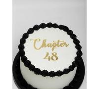 Q411 Chapter 48 Cake Topper - gold 48th Birthday Cake Toppers, Acrylic "chapter 48" Cake Charm for Milestone Birthday, Happy 48 Cake Topper for Party, Dirty 48 Party Decorations for Him & Her