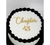 Q413 Chapter 43 Cake Topper - gold 43rd Birthday Cake Toppers, Acrylic "chapter 43" Cake Charm for Milestone Birthday, Happy 43 Cake Topper for Party, Dirty 43 Party Decorations for Him & Her