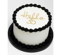 Q424 Hello 35 Cake Topper - Happy 35th Birthday Party Decorations, Gold 35th Birthday Cake Decor Supplies for 35th Anniversary or Birthday Party,Photo Booth Props