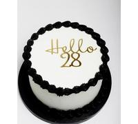 Q426 Hello 28 Cake Topper - Happy 28th Birthday Party Decorations, black 28th Birthday Cake Decor Supplies for 28th Anniversary or Birthday Party,Photo Booth Props
