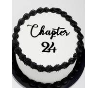 Q436 Chapter 24 Cake Topper - Black 24th Birthday Cake Toppers, Acrylic "chapter 24" Cake Charm for Milestone Birthday, Happy 24 Cake Topper for Party, Dirty 24 Party Decorations for Him & Her