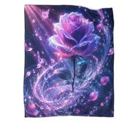 Q6A9Z3W7R Rose swirl 3D print microfiber throw blanket soft fleece feel | 70×80inch plush microfiber touch lightweight warmth sofa bed accent floral decor gift travel