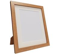 Q7 Picture Photo and Poster Frame, Oak with Ivory Mount, 20 x 16 Inch Image Size A3, Plastic Glass