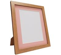 Q7 Picture Photo Frame, Oak with Pink Mount, 6 x 4 Image Size 4.5 x 2.5 Inch