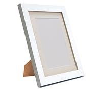 Q7 Picture Photo Frame, White with Ivory Mount, A4 Image Size 9 x 6 Inch