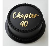 Q714 Chapter 40 Cake Topper - Acrylic Gold 40th Birthday Cake Toppers, Forty Birthday Cake Pick For Girls & Boys, Cheers To 40 Years Old Birthday Wedding Anniversary