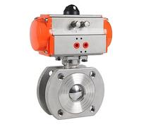 Q71F 2inch 304 Stainless Steel Pneumatic Wafer Type Ball Valve with Double Acting Cylinder Thin Flanged 1Pcs