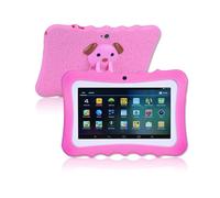 Q768 7-inch Kids Tablet - Android 4.4, 8GB ROM, 1024x600, WiFi, Eye-Protection, Dual Cameras, Pink Silicone Case