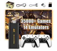 Q8 MAX Retro Game Console Wireless Retro Game Stick 35000+ Video Games 14 Emulators 380+ 3D GAMES,4K Ultra HD,2.4G+5G WIFI,Emulator Console with Dual 2.4G Wireless Controllers,Plug & Play (64G)