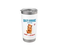 QA Tester Cat Debugging Funny Coding Design Stainless Steel Insulated Tumbler