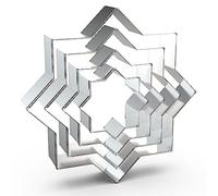 QAAQS 8 Point Star Cookie Cutter Set - Eight Pointed Islamic Star Cookie Cutters Baking Molds 5", "4", "3", "2" - 4 Piece - Stainless Steel