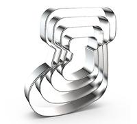 QAAQS Christmas Stocking Sock Cookie Cutter Set for Winter Holiday Baking, 5/4/3/2 inch, 4 Piece, Stainless Steel