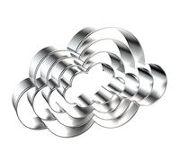 QAAQS Cloud Cookie Cutter Set Large - 5 Inch, 4 Inch, 3 Inch, 2 Inch - 4 Pieces Cookie Cutters Shapes Sandwich Fondant Biscuit Clay Molds - Stainless Steel