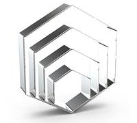 QAAQS Hexagon Cookie Cutter Set - 5 Inch, 4 Inch, 3 Inch, 2 Inch - Geometric Frame Plaque Cookie Cutters